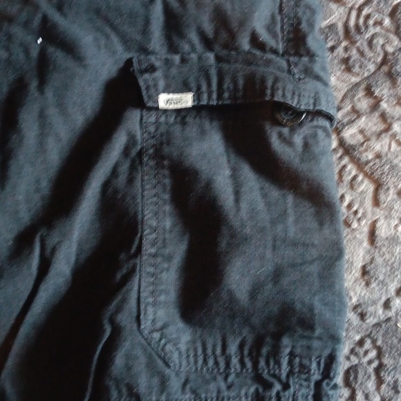 Vans Men's Size 30 Seersucker Cargo Shorts Black Button Down Back Pockets Skater - Picture 5 of 5